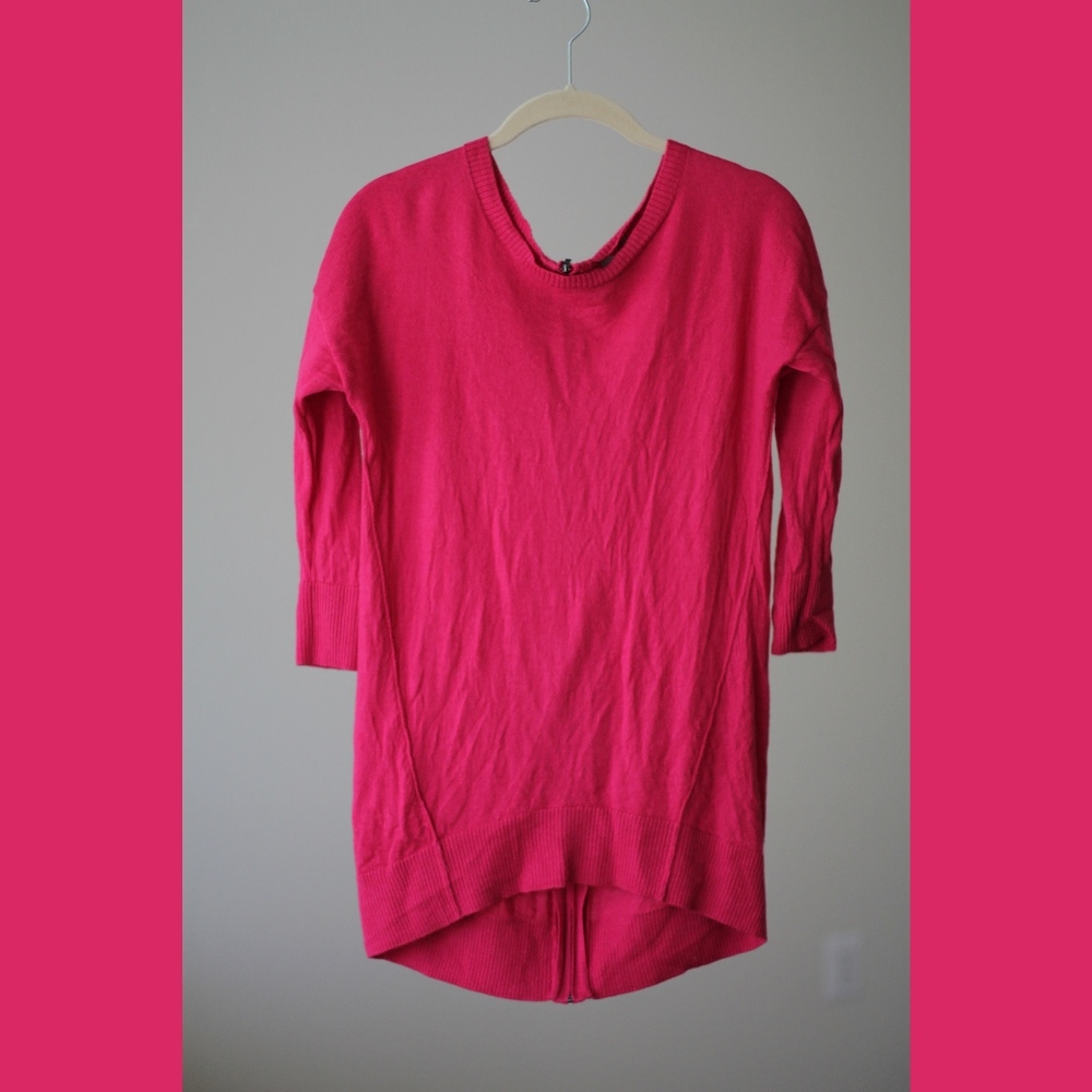 Halogen Pink 3/4 Sleeve Pink Wool Sweater
